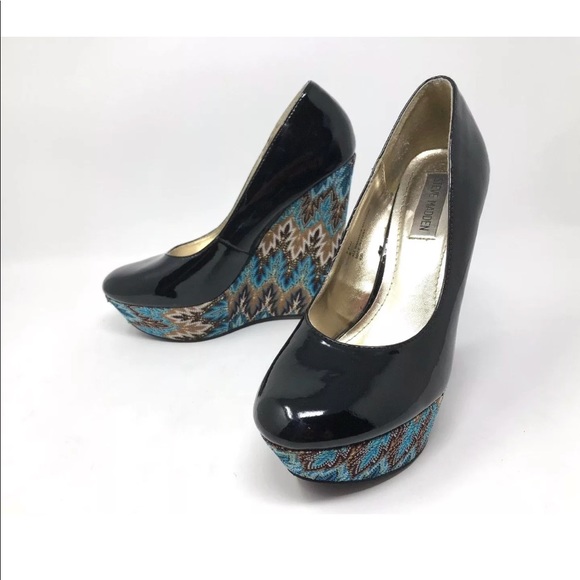 Steve Madden Wedge Heel Platform Print Fabric - Picture 2 of 8